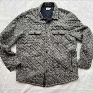 Faherty Men's Epic Quilted Shirt Jacket Shacket Navy Blue Grey XL X Large